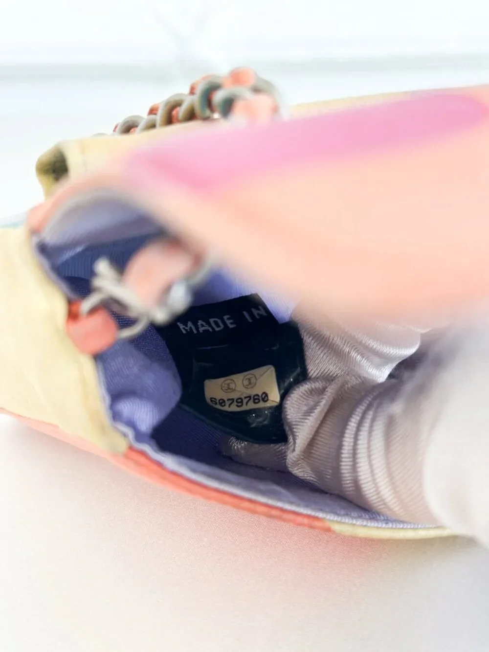 Chanel Mini Shoulder Bag Multicolored Satin Bag - Picture 15 of 16